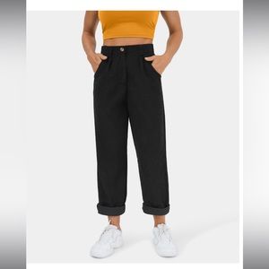 Halara Mid Rise Button Zipper Side Pocket Corduroy Casual Pants